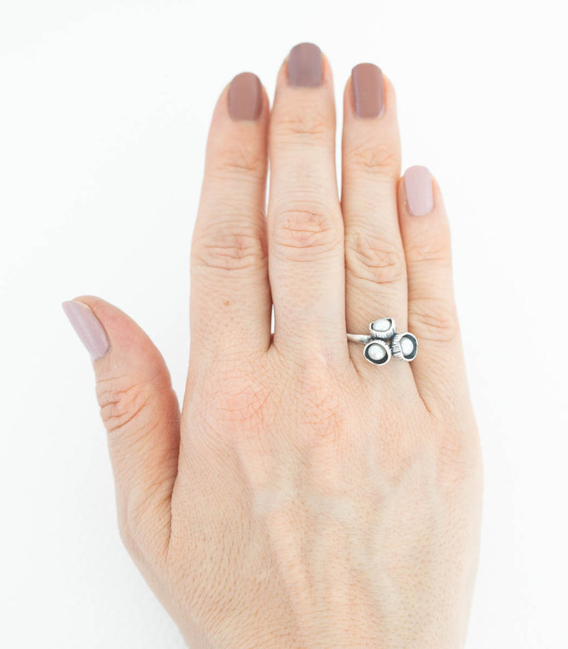 Silber Ring Blütenkelch Gr. 56