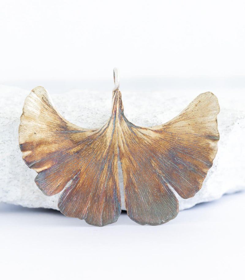 Silber Anhänger Ginkgoblatt