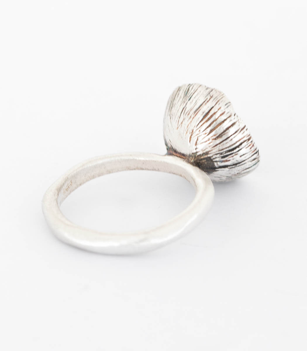 Silber Ring Blüte Perle Gr. 53
