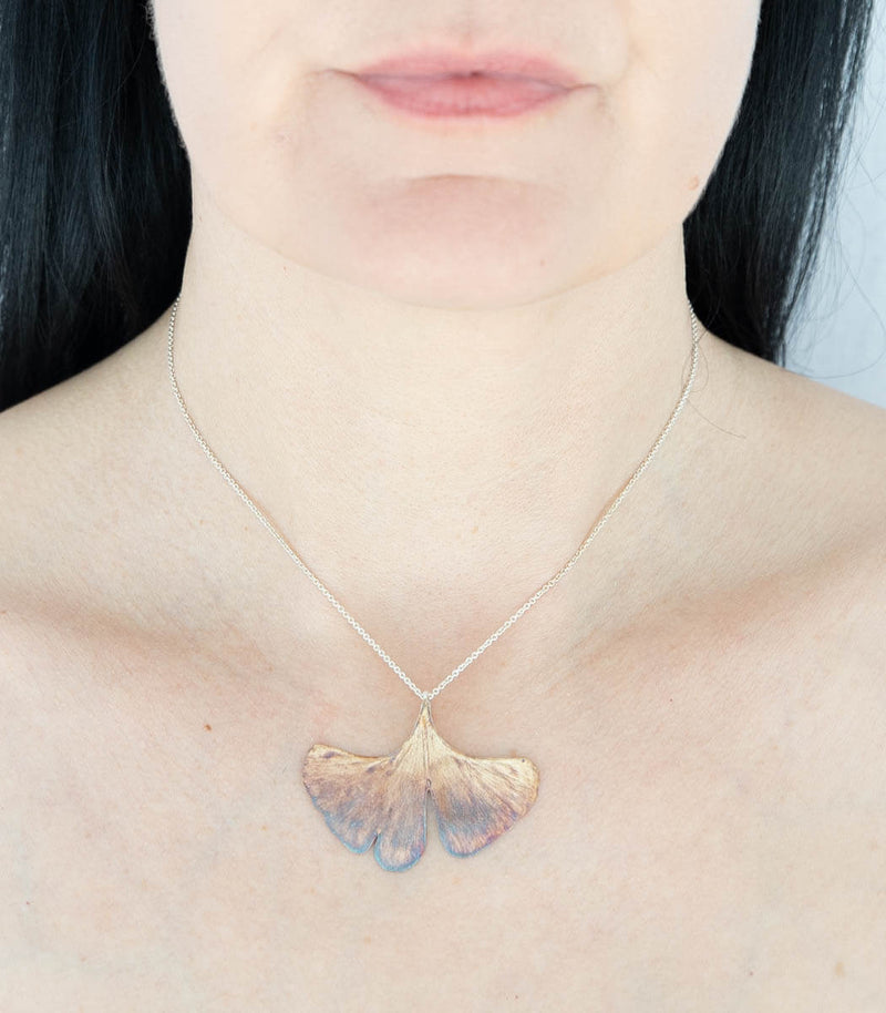 Silber Anhänger Ginkgoblatt