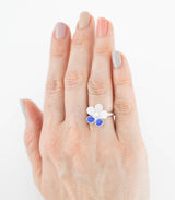 Silber Ring Blume Gr. 51
