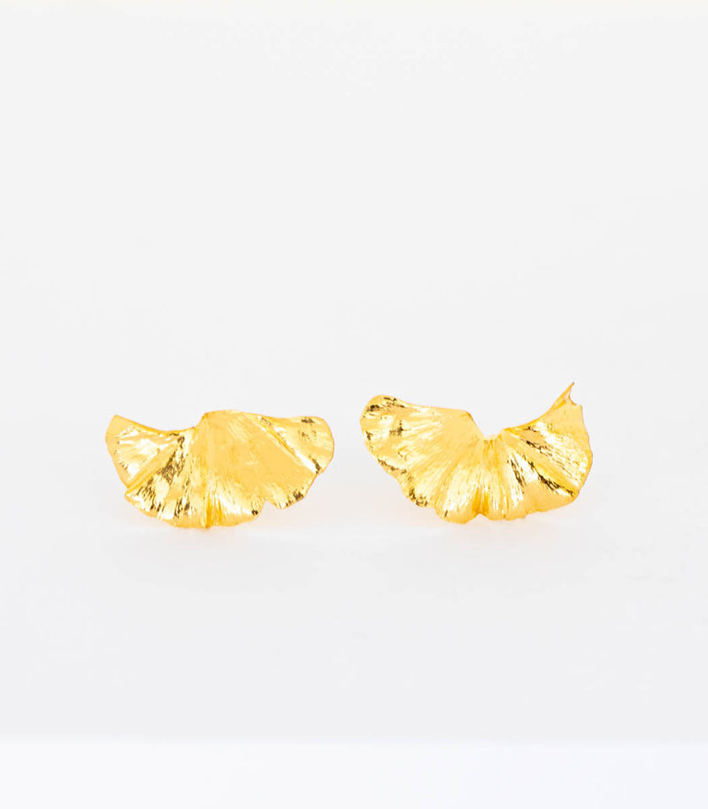 Gold Ohrstecker Ginkgoblatt