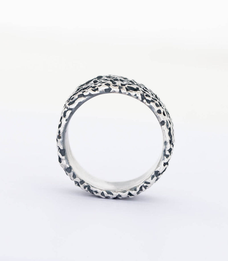 Silber Ring Korallenstruktur Gr. 52