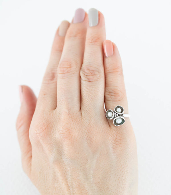 Silber Ring Blütenkelch Gr. 50