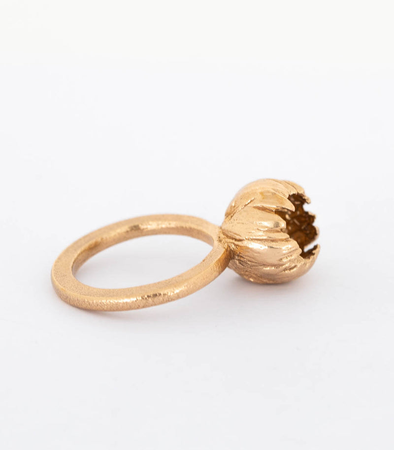 Bronze Ring Blüte Gr. 49