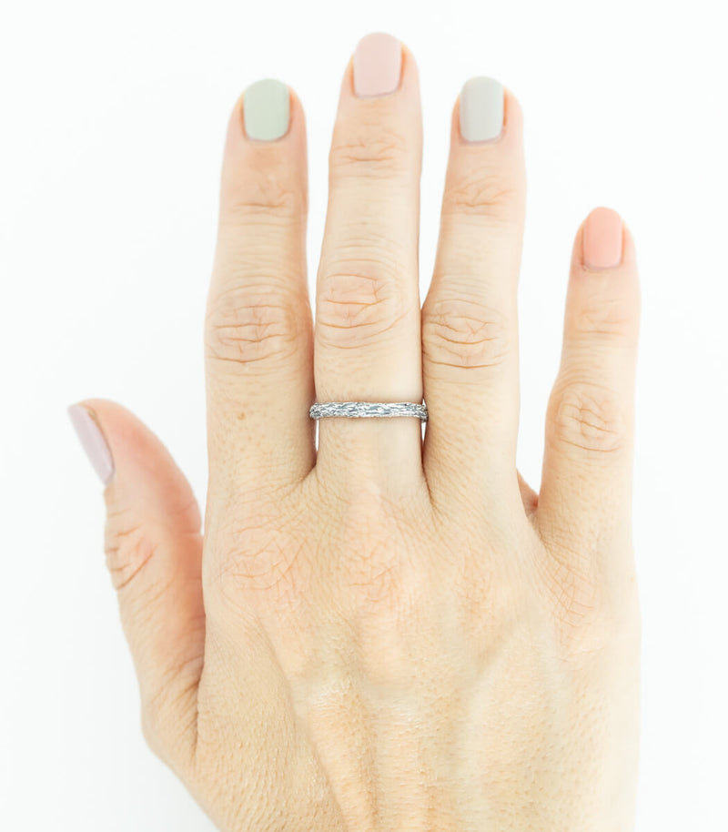 Ring Silber Baumrinde Gr.58