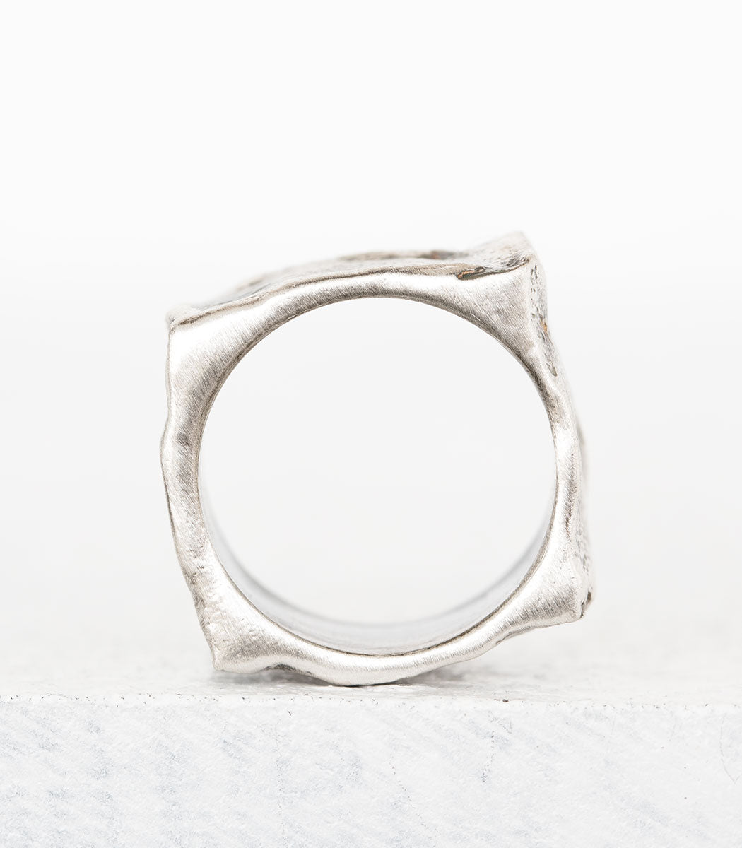 Silber Ring Steinstruktur Gr. 56