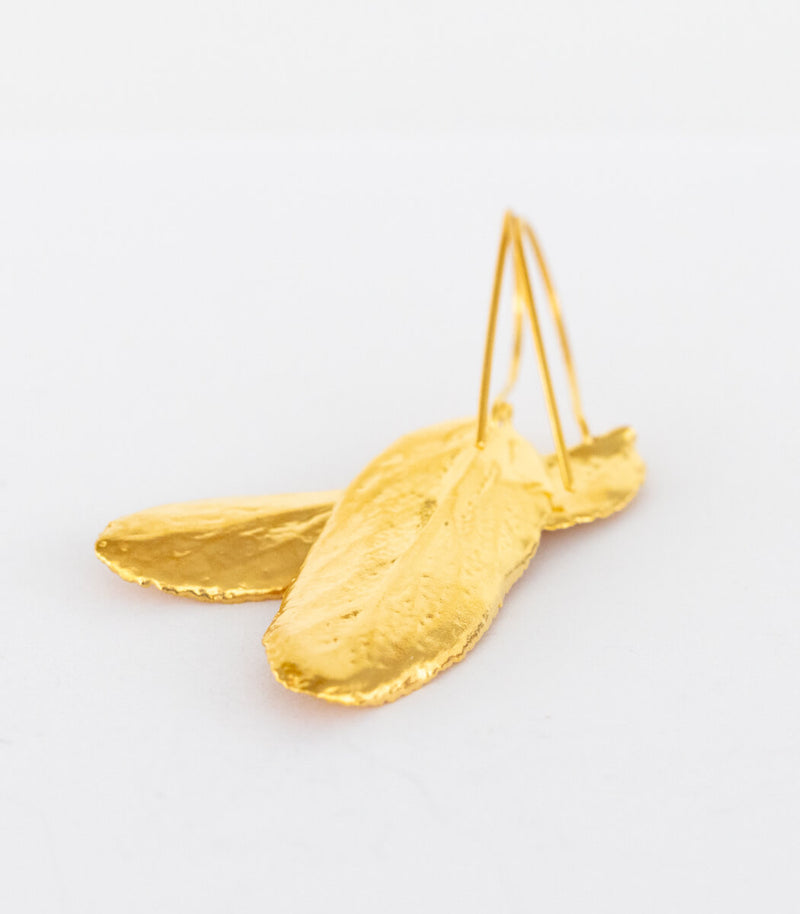 Gold Ohrhänger Salbeiblatt