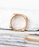 Bronze Ring Steinstruktur Gr. 55