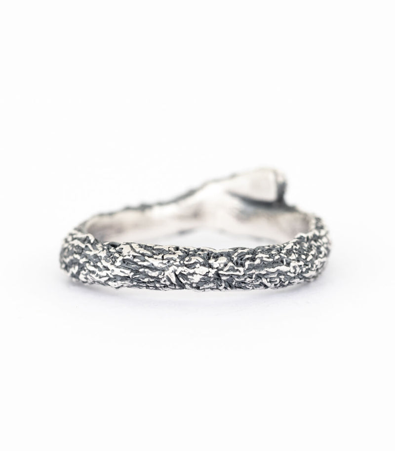 Ring Silber Baumrinde Gr.56