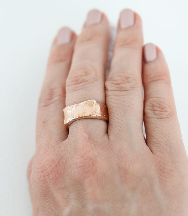 Bronze Ring Steinstruktur Gr. 59