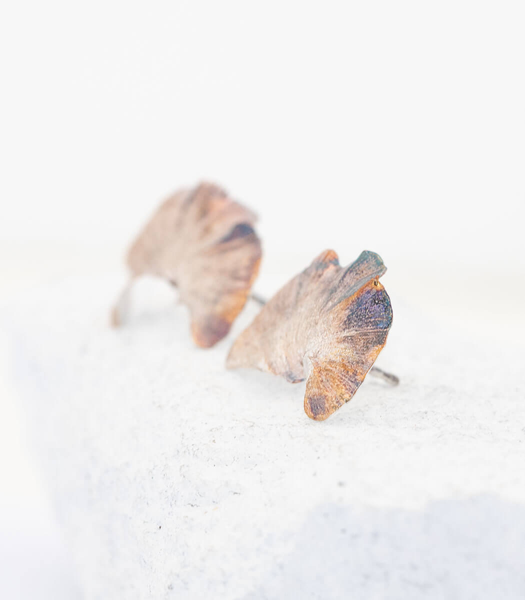 Silber Ohrstecker Ginkgoblatt