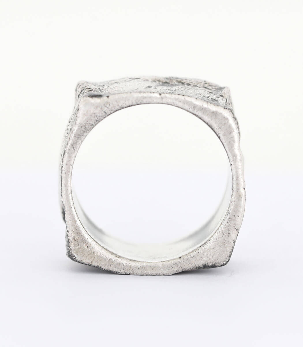 Silber Ring Steinstruktur Gr. 55