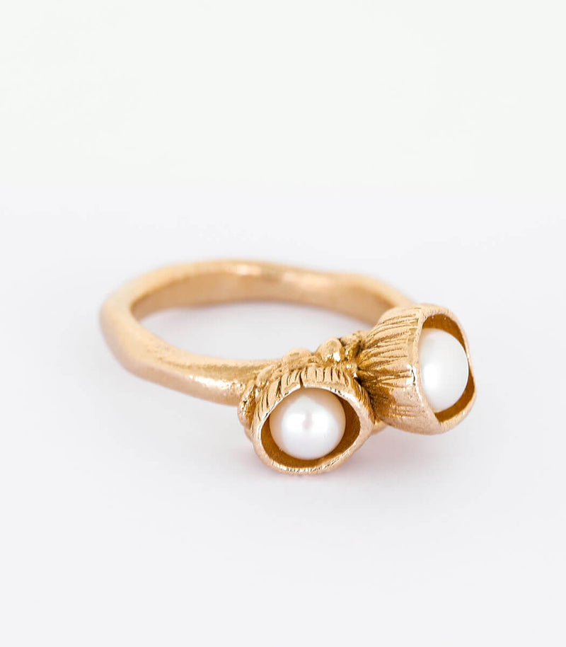 Bronze Ring Blütenkelch Gr. 52