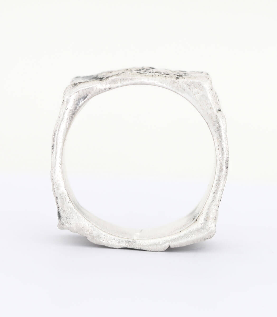 Silber Ring Steinstruktur Gr. 61