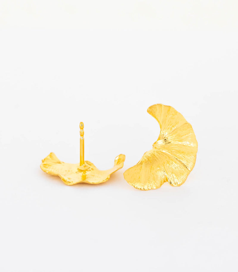 Gold Ohrstecker Ginkgoblatt