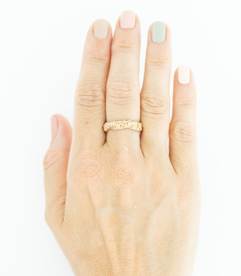 Bronze Ring Korallenstruktur Gr. 58