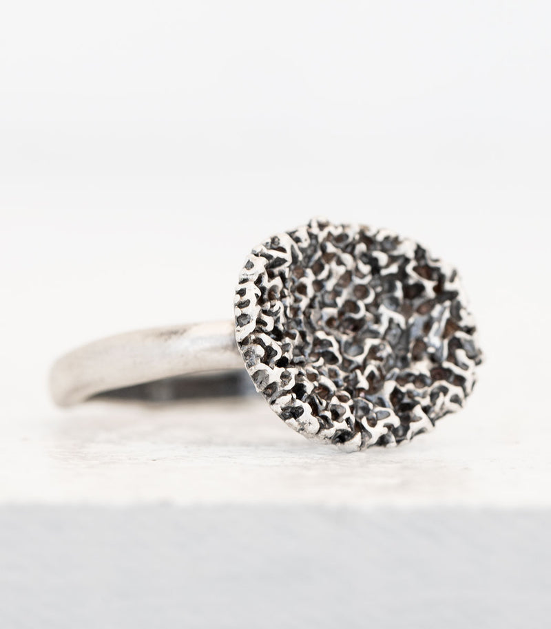 Silber Ring Korallenstruktur Gr. 55