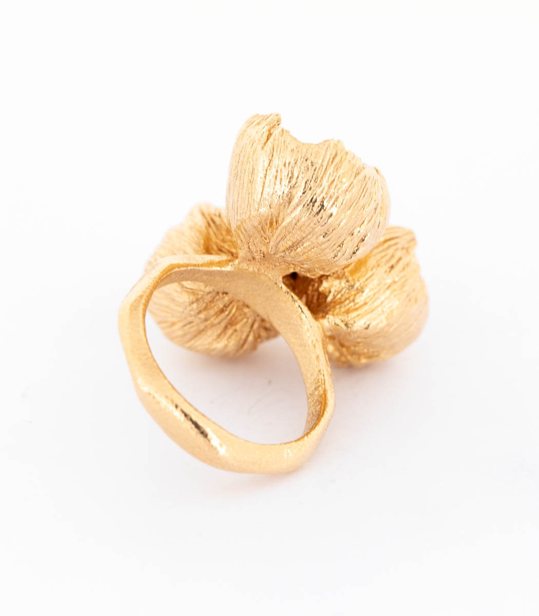 Bronze Ring 3 Blüten Gr. 56