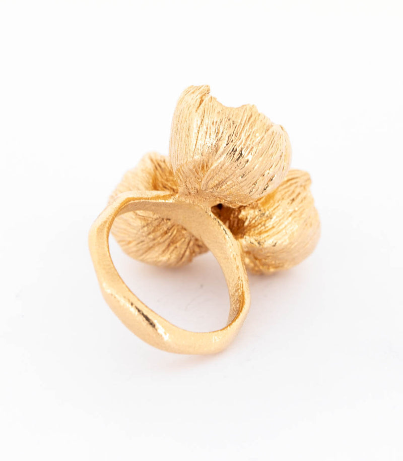 Bronze Ring 3 Blüten Gr. 56
