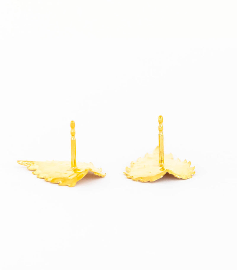 Gold Ohrstecker Brennnesselblatt