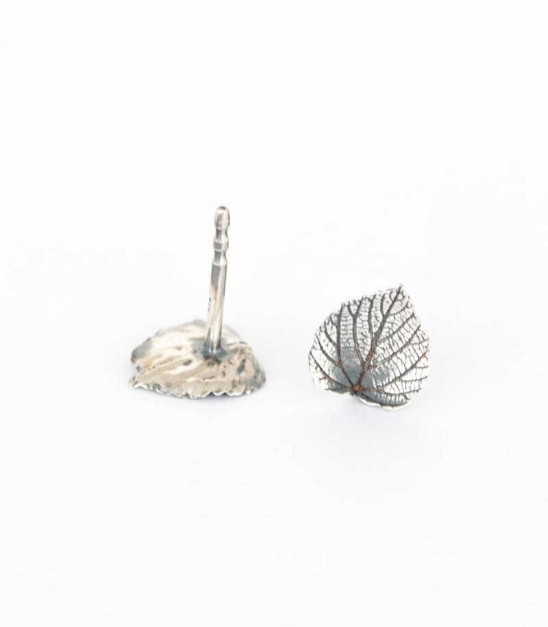 Silber Ohrstecker Lindenblatt