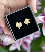 Gold Ohrstecker Weinblatt