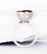Silber Ring Blüte Perle Gr. 56