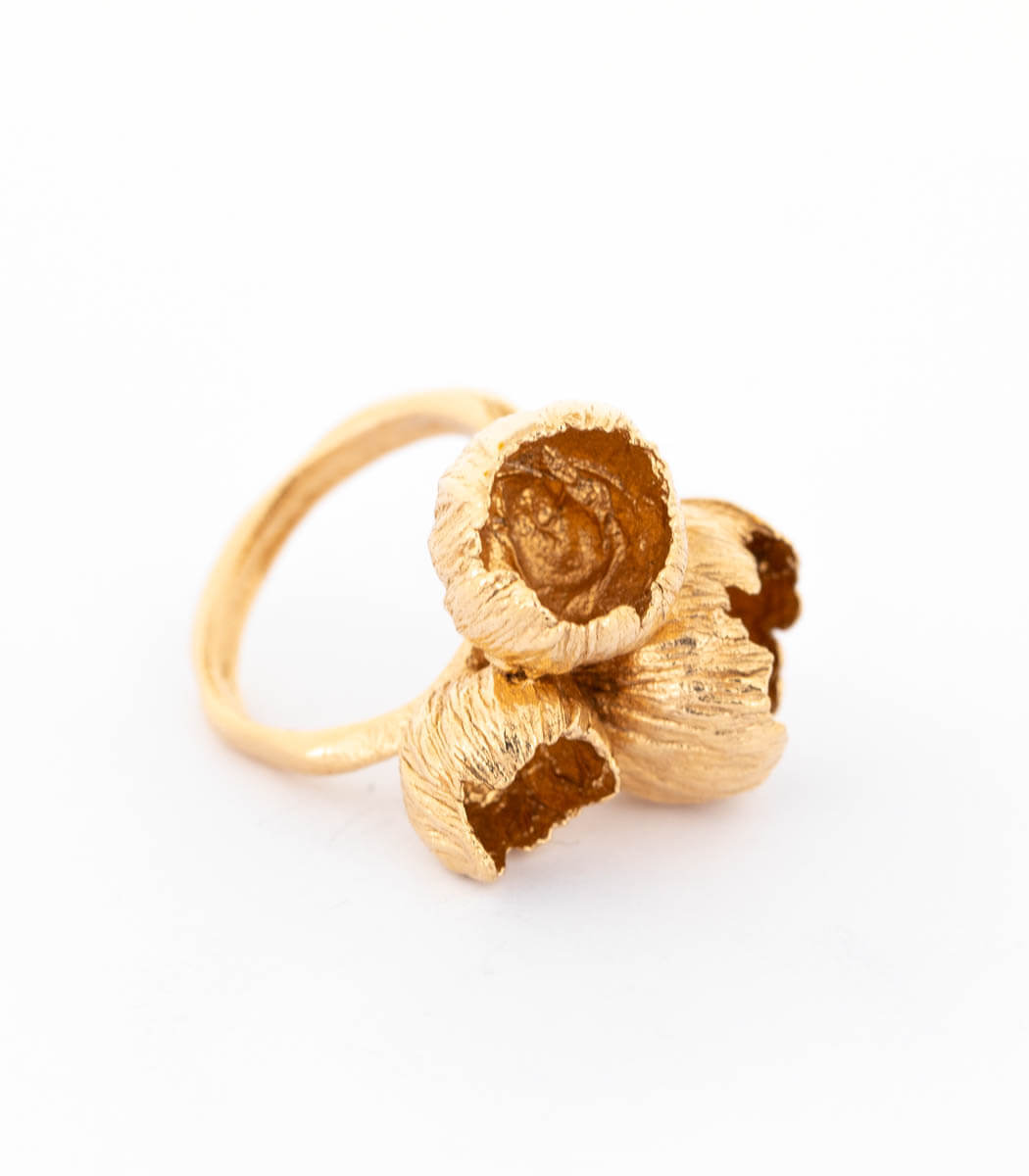 Bronze Ring 3 Blüten Gr. 52