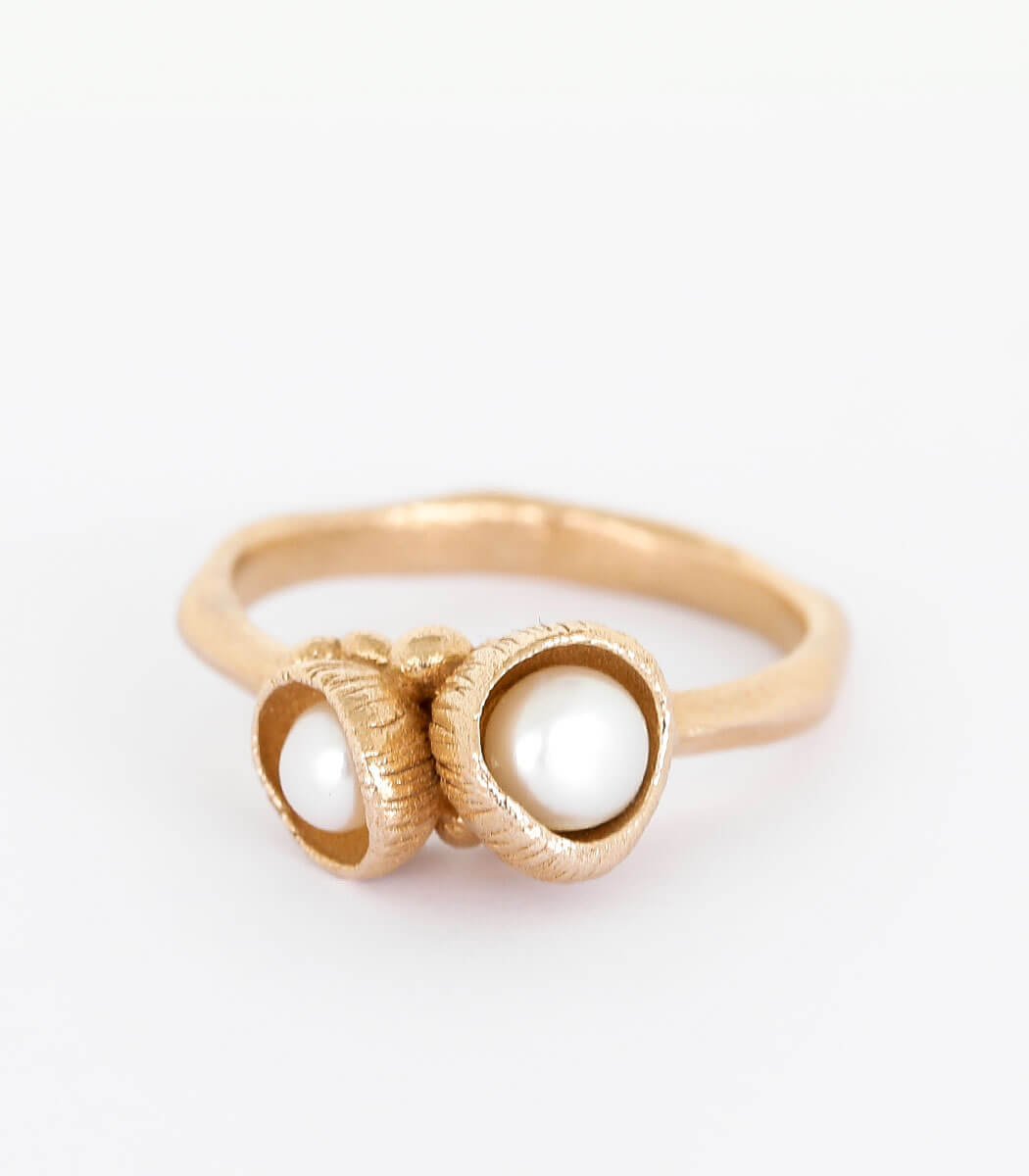 Bronze Ring Blütenkelch Gr. 62