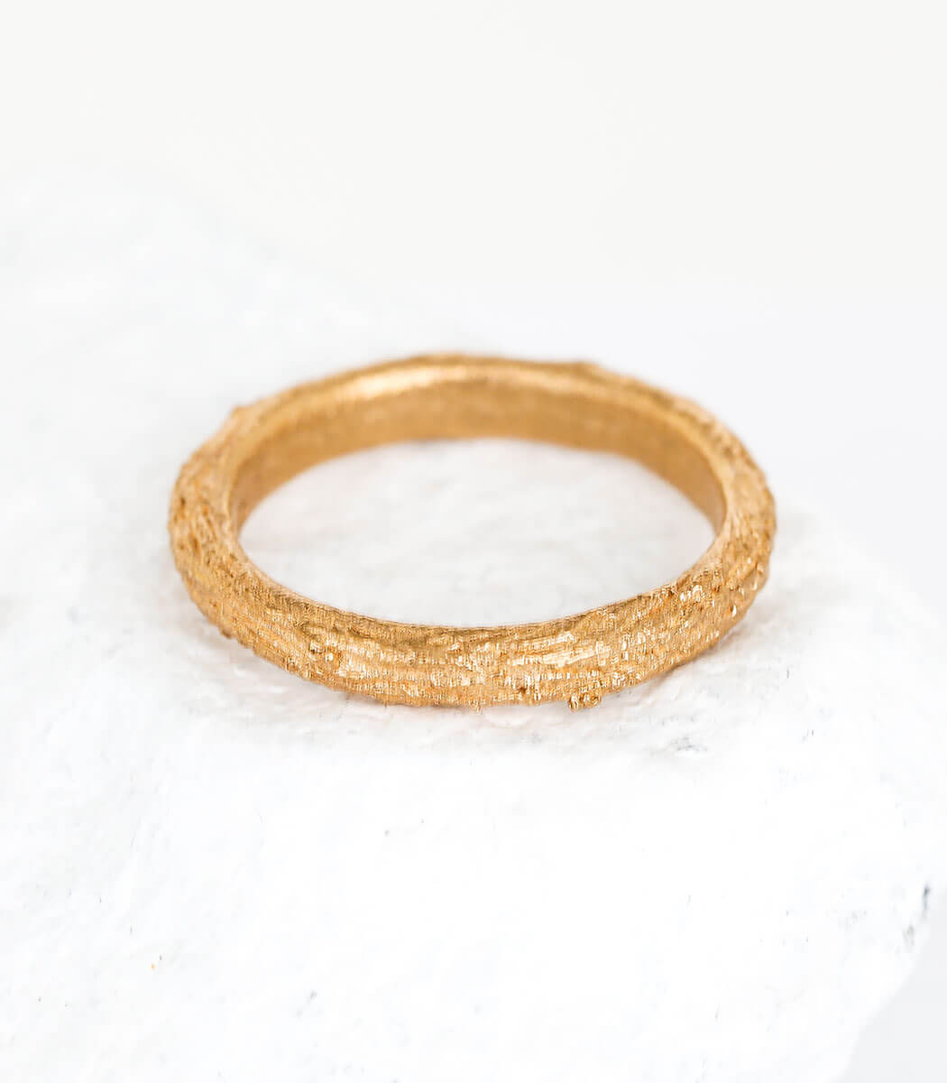 Bronze Ring Baumrinde Gr. 56