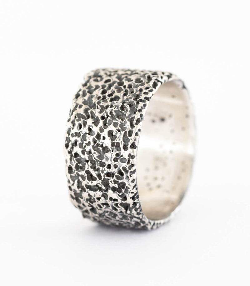 Silber Ring Korallenstruktur Gr. 61
