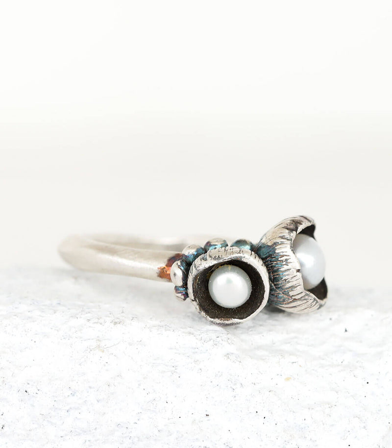 Silber Ring Blütenkelch Gr. 57