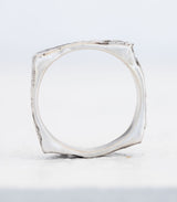 Silber Ring Steinstruktur schmal Gr. 57
