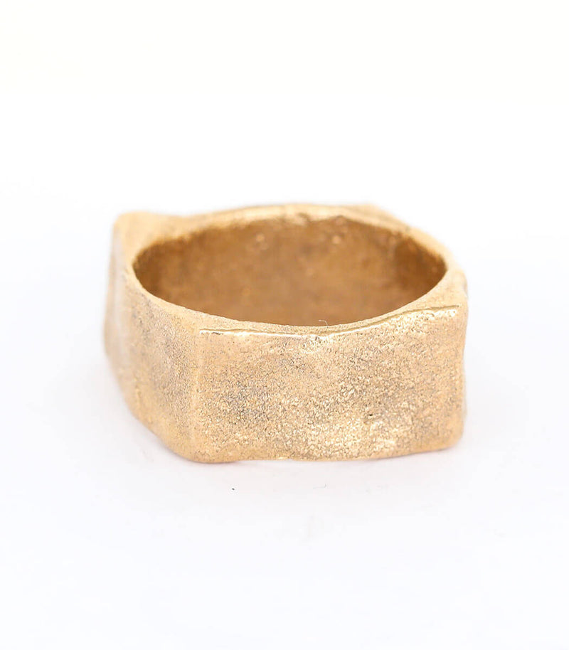 Bronze Ring Steinstruktur Gr. 55