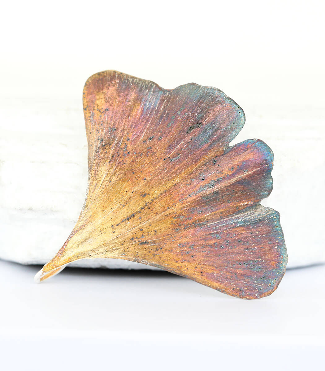 Silber Anhänger Ginkgoblatt