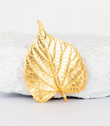 Gold Anhänger Lindenblatt