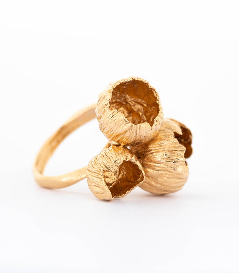 Bronze Ring 3 Blüten Gr. 52