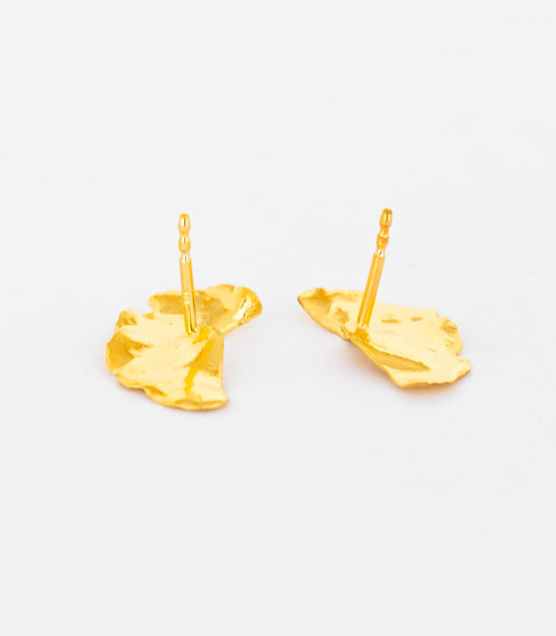 Gold Ohrstecker Ginkgoblatt
