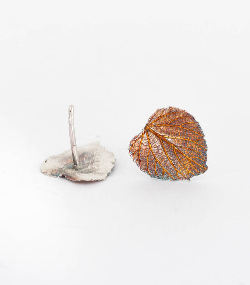 Silber Ohrstecker Lindenblatt