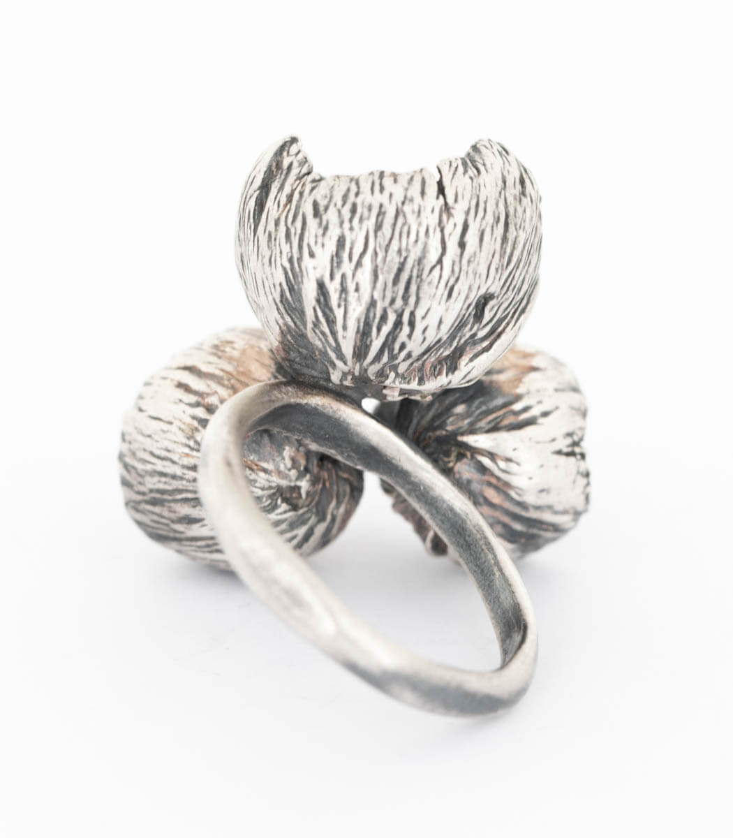 Silber Ring 3 Blüten Gr. 52