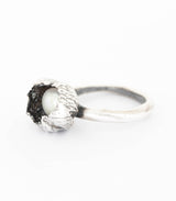 Silber Ring Blüte Perle Gr. 53