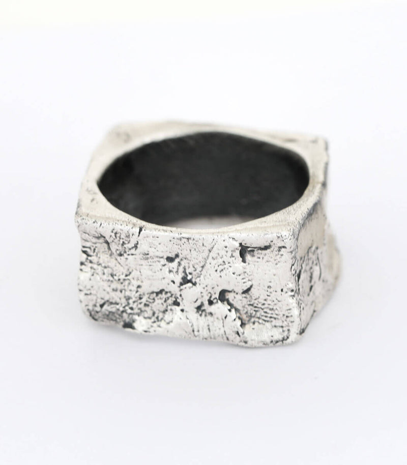 Silber Ring Steinstruktur Gr. 61