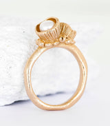 Bronze Ring Blütenkelch Gr. 52