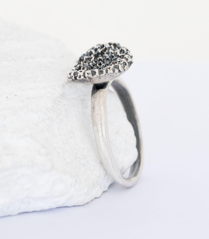Silber Ring Korallenstruktur Gr. 56