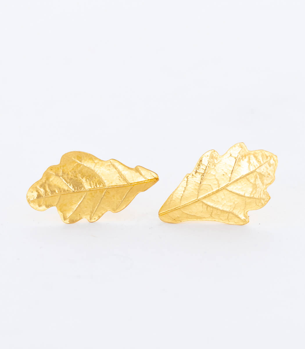 Eichenblatt Ohrstecker Gold