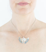 Silber Anhänger Ginkgoblatt