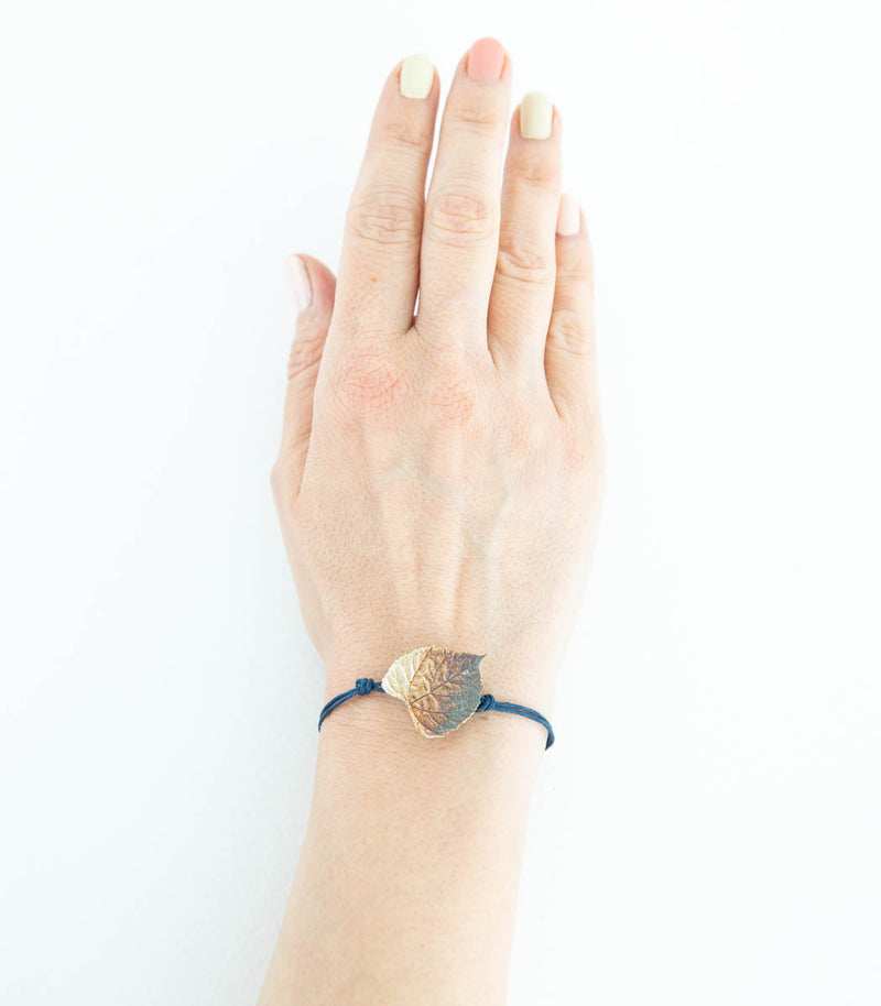 Silber Armband Lindenblatt