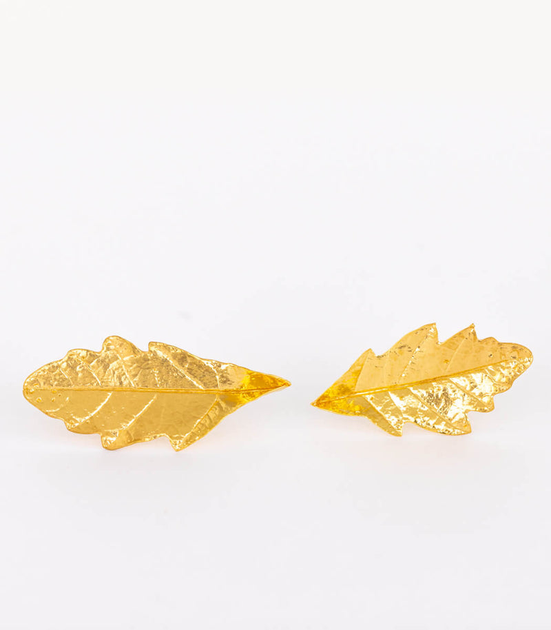 Gold Ohrstecker Eichenblatt