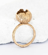 Bronze Ring Blüte Gr. 54